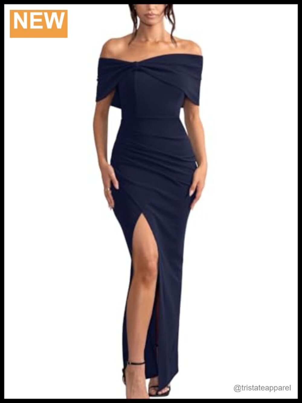 Women's Strapless Ruffle Shoulder Bodycon Formal Dress